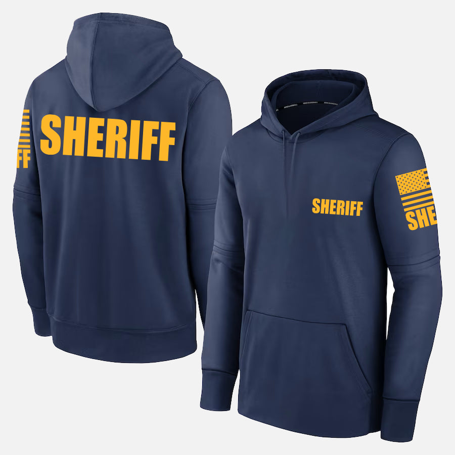 Navy blue and online yellow hoodie