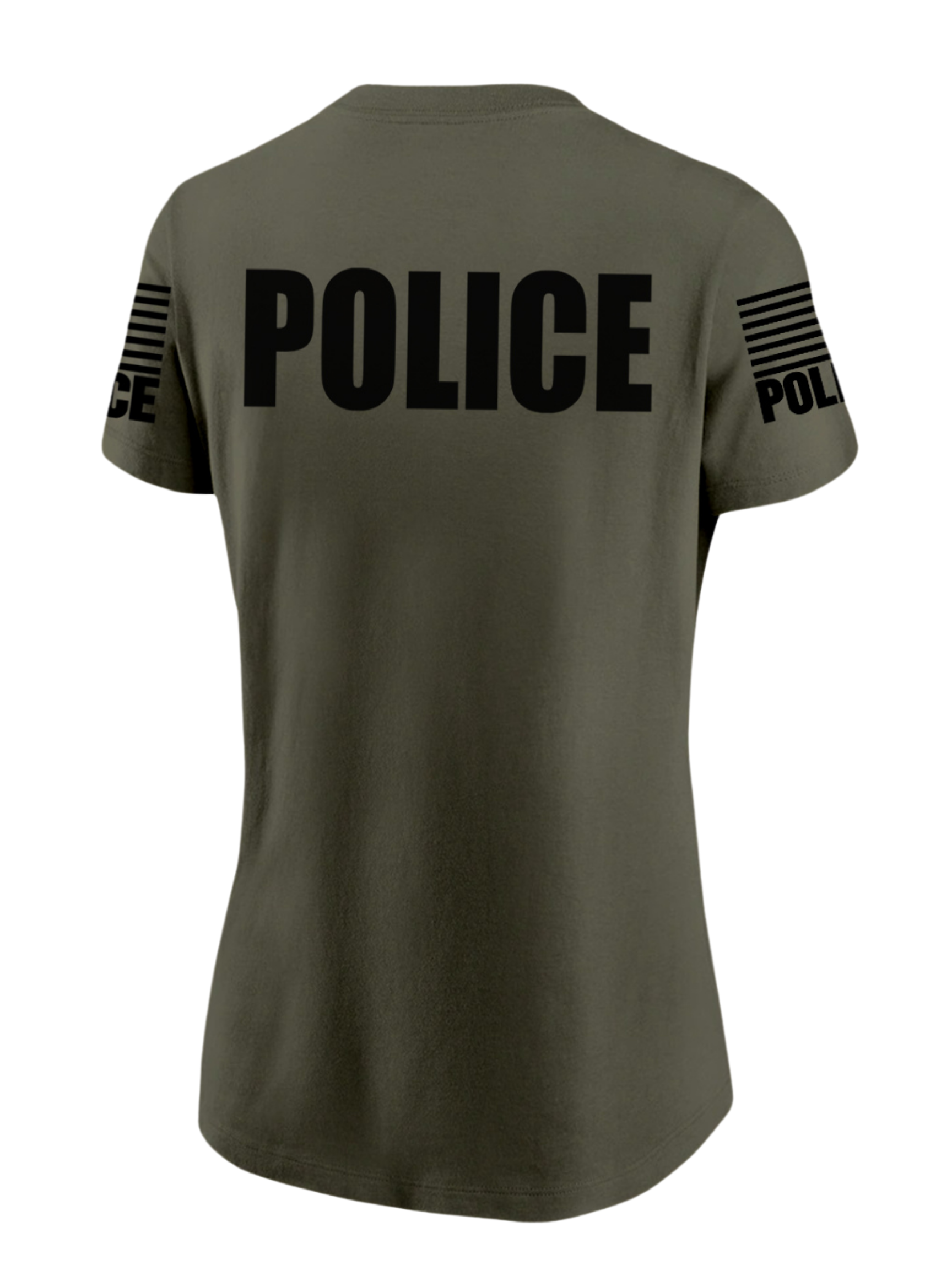 Drab Green Police Women's Shirt - Short Sleeve (Black)