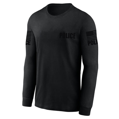 Black Police Men's Shirt - Long Sleeve - FEDS Apparel