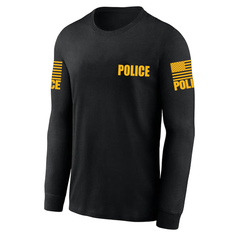 Black Police Men's Shirt - Long Sleeve - FEDS Apparel