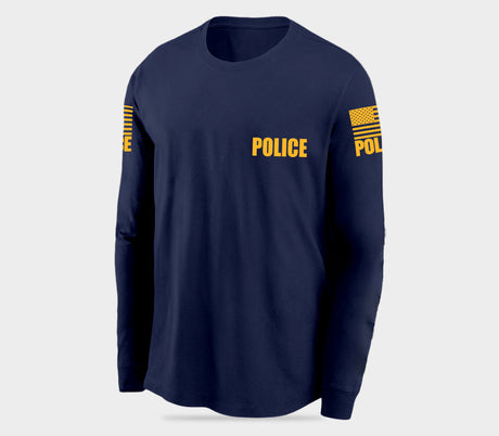 Navy Blue Police Men's Shirt - Long Sleeve - FEDS Apparel